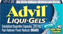 Advil Liqui-Gels Riducente del dolore e della febbre, Medicina del dolore per gli adulti con Ibuprofene 200mg per mal di testa, mal di schiena, dolore mestruale e sollievo del dolore comune - 40 capsule riempite liquide