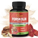 Cadane Forskolin Supplementi - 5in1 con curcumina curcuma, Arjuna, Garcinia Cambogia, e tè verde - 5 mesi di alimentazione - 150 capsule