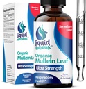 Gocce di Mullein per polmoni, 2 Fl. Oz, Estratto di foglie di Mullein per polmoni aroma di fragola, disintossicazione polmonare Mullien e pulizia, supporto di tintura di Mullen per il respiro sano