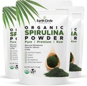 Polvere di Spirulina, Kosher, cruda e non irradiata | Pure Vegan Protein | Superfood Premium, High in Aminoacidi e Antiossidanti - 4 once (3 pacchetti)