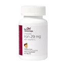 Ferro da stiro da masticabile 29 mg - per pazienti con chirurgia baratrica - Ferro con vitamina C - Nessun gusto di ferro - Ferro Fumarato e Carbonile Supplemento - Frutta della passione - 90 Conte
