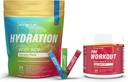 Varietà - 24 confezioni Stick Packs & PreWorkout in polvere con ACV | Calore, Esercizio, Viaggi, Idratazione quotidiana + Superfood Energy & All-Natural Nitric Oxide Booster Plus Caffeina