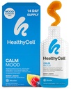 Healthycell Calm Mood Daily Liquid Supplement - Cortisol Manager & Mood Support Supplemento per lo stress con Ashwagandha, L-teanina, Magnesio, 5-HTP, GABA & Saffron - 14 Gel Packs