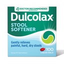 Dulcolax Sgabello Softener Gel Liquido Lassativo Capsule, Rilievo di Costipazione Gentle per Sgabelli Secchi, Docusate Sodio 100 mg, 100 Conte