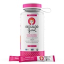 Polvere organica ragazza regolare, Kit di avviamento, Supplemento di fibra prebiotica e probiotici per le donne, 15 Imballaggi individuali e bottiglia, non aromatizzato, 15 Serve
