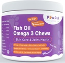Omega 3 Fish Oil Chews for Dogs - EPA & DHA per la salute della pelle & Coat Plus Salute complessiva, Itch Relief, Joint & Mobility Support, CoQ10 & NMN - Natural Anti-Aging Supplement for Dogs