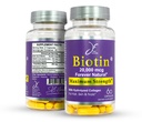 JE Natural Biotin Hair Skin and Nails Vitamins, Vitamina C, Biotin e Collagen Supplements che rendono i capelli crescono più velocemente e più lunghi, per tutte le età, 60 capsule di Biotin 20000mcg Massima resistenza.