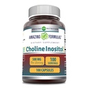 Incredibile Formulas Choline & Inositol 500 Mg Supplemento | Capsules | Non OGM | Gluten-Free | Made in USA (1 Pack | 100 Count)