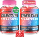 Creatina Monoidrato Gummies, Pre-Workout Chewables Supplemento per le donne e gli uomini, Creatina Monoidrato con Taurina & B6 - per il muscolo, la forza, la resistenza e l'energia, Vegan (Berry, 120 Gummies)
