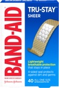 Band-Aid Brand Tru-Stay Sheer Strips Adesive Sterile Bandages per First Aid & Wound Protection, Singlely Wrapped Wound Care Bandages for Minor Cuts & Scrapes, All One Size, 40 ct
