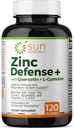 Zinc Defense+ con Quercetin, Bromelain, L-Cysteine, EGCG (Green Tea Extract), Vitamine C, D3 & K2, Alimentazione 2 mesi, 120 VCaps, Non OGM, Gluten Free