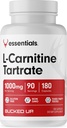 Bucked Up Tartrato L-Carnitina 1000mg, Essentials (90 Serve, 180 capsule)