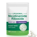 NAD Supplement, NAD+ Nicotinamide Riboside Resveratrolo 900mg, Integratore alimentare per la funzione cellulare sana, NAD+ Carburanti Difesa cellulare e Cctivates Anti-invecchiamento Genes 80 capsule