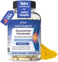 Glucosamina Chondroitin MSM con Turmeric & Boswellia 90 Capsule | 8-in-1 Supporto Congiunto Integratore per Flessibilità & Mobilità | Integratore Congiunto per Uomini & Donne – Supporto Indietro, Ginocchiera, Hips & Giunti