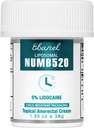 Ebanel 5% lidocaina Numbing Cream, Dolore Rilievo Bruciare Itch Numb Cream, Massima resistenza Anestetico Topico con Allantoina, Vitamina E per usi locali e anorettali, Trattamento emorroidi, 1,35 Oz