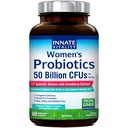 Probiotici vitalità innata per le donne, 50 miliardi di CFU, 17 Prove Strains, 60 Caps Veggie, formulati con prebiotici e estratto di mirtillo, Non OGM, Supporti Vaginale, Digestivo e Salute Immune