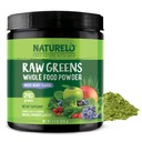 NATURELO Raw Greens Superfood Powder 240 Grammi, Bacca Mista - Supporta energia, immunità e disintossicazione - Include Spirulina, erba di grano e verdi organici per tutta la nutrizione alimentare
