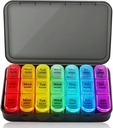 Organizzatore di pillole settimanali 3 volte al giorno, 7 giorni scatola di pillole grandi scomparti Moisture-Proof Pill Case, quotidiano portatile viaggio Mattino sera contenitore di pillole, per oli di pesce, vitamine, integratori