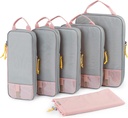 BAGSMART 6 Set /4 Set/2 Set Cubi per l'imballaggio di compressione per il viaggio, Borse per l'organizzatore di bagagli leggero, Borse per il Salvatore di spazio durevoli