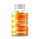 Vitamatic Sugar Free Vitamin D3 50.000 IU Supplemento settimanale – 60 Gummies a base di pectina Vitamina D ad alta potenza per Bone, denti e supporto immunitario