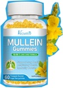 10 in 1 Gummie di Mullein per polmoni, Estratto di foglie di Mullein con Bromelain, Quercetina, Magnesio - Sostenere la pulizia polmonare per il respiro sano, 60ct