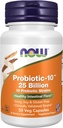NOW Alimenti Integratori, Probiotic-10TM, 25 miliardi, con 10 Probiotici Strains, Latticini, Soia e Glutine Libero, Strain Verified, 50 Veg Capsule