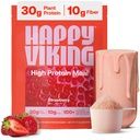 Happy Viking Strawberry Protein + Superfoods Powder, Creato da Venus Williams, 20G Protein, Carbo basso, Keto, Vegan, Gluten-Free, Non-OGM, Superfoods, Sostituzione completa del meal, 1 Canister (24 oz.)