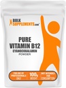 BulkSupplements.com Polvere di vitamina B12 pura - Cyanocobalamin, vitamina B12 Supplemento - Vegan & Gluten Free, Serve multiple, 100g (3,5 oz) (pacchetto di 1)