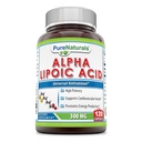 Pure Naturals Alpha Lipoic Acid 300 Mg Capsule, 120Count * Supporta la salute cardiovascolare e la produzione di energia*