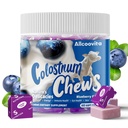 Bovine Colostrum Chews Supplemento con probiotici per la salute del fegato, Bloating, supporto immunitario, pelle, crescita dei capelli e bellezza - Blueberry Flavor (60 Serve)