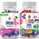 SUNNY SAM Zinc Gummies per bambini e gommoni di ferro per adulti, vitamine di ferro con vitamina C