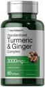 Horbäach Turmeric e Ginger Supplement 3000 mg | 60 capsule Softgel | Complesso curcuma curcuma curcuma currica con estratto di pepe nero | Non OGM, Gluten Free