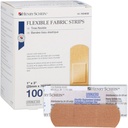 Henry Schein Sterile Adhesive Fabric Bandages, 1" x 3" – Scatola di 100 strisce flessibili e traspirante – Coperture in tessuto morbido e allungabile per il primo soccorso, uso medico, cliniche e kit di emergenza
