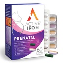 Prenatale di ferro attivo, Supplemento di ferro + Vitamine prenatali per le donne, 30 capsule non costipanti + 30 multivitaminici di rilascio di tempo, gravidanza, allattamento al seno & postpartum Essentials