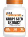 BulkSupplements.comgrape Estratto di semi di estratto - Grape Seed Supplement, Antiossidante Supplemento - Vegan, 2 capsule per porzione, 360 Count (Pack of 1)