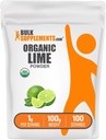 BulkSupplements.com Polvere di Lime Organica - Polvere di aromatizzante di Lime Organica, Fonte di Citrus Aurantifolia Fruit - Air Dried & Gluten Free, 1g per Serving, 100g (3,5 oz) (Pack of 1)