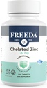 Freeda Chelated Zinc 30mg – TRAACS® Zinc Bisglycinate per l'assorbimento elevato – Vegan, Kosher, Gentle on Stomach – Supporto immunitario per adulti, uomini e donne – 250 compresse piccole