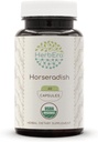 HerbEra Horseradish USDA Organic 60 Capsule | Natural Herbal Supplement | Capsule Vegetariani Organici Certificati e Radice Organico (Armoracia rusticana) Radice secca (60 Capsule)