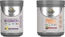 Giardino di vita Vegan Organic Plant-Based Post Workout Recovery Powder, 30 Servings, 15.7 Oz & Pre Workout Energy Powder, 40 Servings, 8.14 Oz Bundle