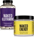 NAKED Vegan Energizing Muscle Recovery Bundle Unflavored Energy e 240 L-Glutamine Capsule, 1000mg