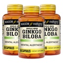 MASON NATURAL Ginkgo Biloba, alimentazione di 3 mesi, aiuta a migliorare l'alertness mentale e il supporto Funzione ottimale del cervello, 60 capsule (3 pacchetto)