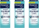 Monistat Care Instant Itch Relief Cream | Max Strength | Cools & Soothes | Packaging May Vary | 1 Ounce Every | Confezione da 3