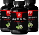 VIP VITAMINS Ginkgo biloba per adolescenti - Ginkgo Biloba Leaf 120mg - per la funzione sana del cervello (3 bottiglie - 150 capsule)