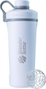 BlenderBottle Radian Shaker Cup Bottiglia di acqua isolata in acciaio inossidabile con filo Whisk, 26-Ounce, bianco opaco