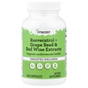 Vitacost Resveratrolo + Uva Seed & Red Wine Extracts -- 240 Capsule