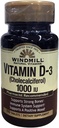Vitamine naturali del mulino a vento Vitamina D-3 Cholecalciferol 1000IU Integratori dietetici 100 compresse (pacchetto di 2)