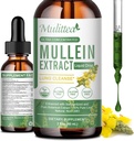 Gocce di Mullein per polmoni e drenaggio linfatico - Lung Cleanse & Detox- Vegan Mullein Leaf Extract Support Immune,Digestivo respiratorio -9 Potente supplemento di erbe per rinnovare -Come liquido