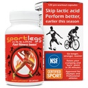 SPORTLEGS Fast Fitness Boost Pre Workout per uomini e donne, Lactic Acid Supplement, Sport Endurance Fuel, Endurance Supplements for Runners - NSF Certified for Sport,120-Capsule Bottle, Confezione da 1