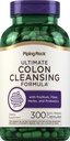 Piping Rock Colon Cleanse Pills | 300 Capsule | Herbal Detox Supplemento | Super Formula per Uomini e Donne | con Psyllium, Fiber e Probiotici | Non OGM, Gluten Free