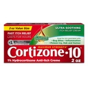 Cortizone-10 Resistenza massima Ultra Soothing Itch Relief Cream, 1% Hydrocortisone, Fast-Acting, Anti-Itch Crema per Bug Bites, Rash, Eczema, Psoriasis, Poison Ivy, Oak, Sumac & More, 2 oz